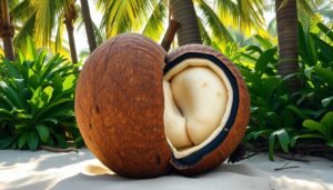 Coco de mer fruit and the world's largest seed